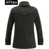 imageAPTRO Mens Pea Coat Wool Jacket Windbreaker Single Breasted Winter Coat11armygreen