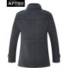 imageAPTRO Mens Pea Coat Wool Jacket Windbreaker Single Breasted Winter Coat11elegant Grey