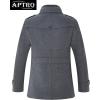 imageAPTRO Mens Pea Coat Wool Jacket Windbreaker Single Breasted Winter Coat11light Grey