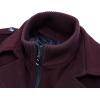 imageAPTRO Mens Pea Coat Wool Jacket Windbreaker Single Breasted Winter Coat11wine