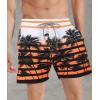 imageAPTRO Mens Swim Trunks with Compression Liner 5 Inch Bathing Suit Beach SwimsuitsH1 Palm Orange