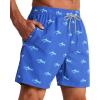 imageAPTRO Mens Swim Trunks with Compression Liner 5 Inch Bathing Suit Beach SwimsuitsH3shark Blue