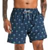 imageAPTRO Mens Swim Trunks with Compression Liner 5 Inch Bathing Suit Beach SwimsuitsH4green Palmnavy