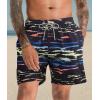 imageAPTRO Mens Swim Trunks with Compression Liner 5 Inch Bathing Suit Beach SwimsuitsM5blackgriffiti Dazzling
