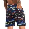 imageAPTRO Mens Swim Trunks with Compression Liner 5 Inch Bathing Suit Beach SwimsuitsM5blackgriffiti Dazzling