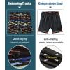 imageAPTRO Mens Swim Trunks with Compression Liner 5 Inch Bathing Suit Beach SwimsuitsM5blackgriffiti Dazzling