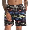 imageAPTRO Mens Swim Trunks with Compression Liner 5 Inch Bathing Suit Beach SwimsuitsM5blackgriffiti Dazzling
