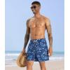 imageAPTRO Mens Swim Trunks with Compression Liner 5 Inch Bathing Suit Beach SwimsuitsM7navy Flamingo