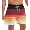 imageAPTRO Mens Swim Trunks with Compression Liner 5 Inch Bathing Suit Beach SwimsuitsStripes Red