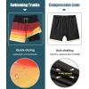 imageAPTRO Mens Swim Trunks with Compression Liner 5 Inch Bathing Suit Beach SwimsuitsStripes Red