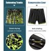 imageAPTRO Mens Swim Trunks with Compression Liner 5 Inch Bathing Suit Beach SwimsuitsYellow