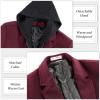 imageAPTRO Mens Wool Trench Coat Winter Hoodie Coat Premium Business Wool JacketHoodie Wine