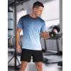 imageMens Athletic TShirt Performance Gym Shirt Quick Dry Moisture Wicking Running Workout Short Sleeve Tops08 Gradient Blue