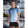 imageMens Athletic TShirt Performance Gym Shirt Quick Dry Moisture Wicking Running Workout Short Sleeve Tops08 Gradient Blue