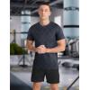 imageMens Athletic TShirt Performance Gym Shirt Quick Dry Moisture Wicking Running Workout Short Sleeve TopsBlack
