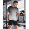 imageMens Athletic TShirt Performance Gym Shirt Quick Dry Moisture Wicking Running Workout Short Sleeve TopsGradient Black