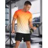 imageMens Athletic TShirt Performance Gym Shirt Quick Dry Moisture Wicking Running Workout Short Sleeve TopsGradient Orange