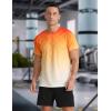 imageMens Athletic TShirt Performance Gym Shirt Quick Dry Moisture Wicking Running Workout Short Sleeve TopsGradient Orange