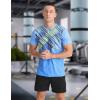 imageMens Athletic TShirt Performance Gym Shirt Quick Dry Moisture Wicking Running Workout Short Sleeve TopsYellow and Blue Stripes