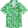 imageAPTRO Boys Hawaiian Shirt Tropical Beach Casual Summer Shirt with Pocket Short Sleeve 415 YearsKf03 Light Green Floral