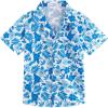 imageAPTRO Boys Hawaiian Shirt Tropical Beach Casual Summer Shirt with Pocket Short Sleeve 415 YearsKf04 Blue Floral