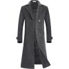 imageAPTRO Mens Luxury Full Length Trench Coat Long Wool Overcoat Winter WindbreakerDark Grey Full Length S18