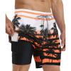 imageAPTRO Mens Swim Trunks with Compression Liner 5 Inch Bathing Suit Beach SwimsuitsH1 Palm Orange
