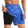 imageAPTRO Mens Swim Trunks with Compression Liner 5 Inch Bathing Suit Beach SwimsuitsH3shark Blue