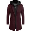 imageAPTRO Mens Wool Trench Coat Winter Hoodie Coat Premium Business Wool JacketHoodie Wine