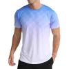 imageMens Athletic TShirt Performance Gym Shirt Quick Dry Moisture Wicking Running Workout Short Sleeve Tops01 Gradient Blue