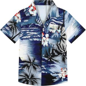 imageAPTRO Boys Hawaiian Shirt Tropical Beach Casual Summer Shirt with Pocket Short Sleeve 415 YearsKs02palm