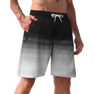 imageAPTRO Mens Swim Trunks 9 inch Bathing Suit Swim Board Shorts Quick Drying Beach Shorts with Zipper PocketsA01 Black