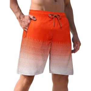 imageAPTRO Mens Swim Trunks 9 inch Bathing Suit Swim Board Shorts Quick Drying Beach Shorts with Zipper PocketsA06 Reddish Orange