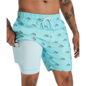 imageAPTRO Mens Swim Trunks with Compression Liner 5 Inch Bathing Suit Beach SwimsuitsI6fish