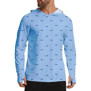 imageAPTRO Mens UPF 50 Sun Protection Long Sleeve Hoodie Shirts UV Outdoor Fishing Shirts SPF Rash Guard Shirts for MenMs08 Blue Fish