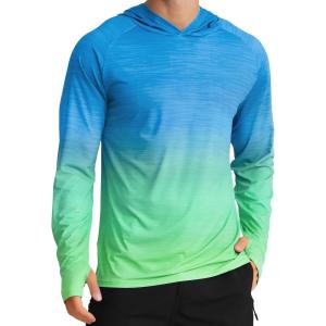 imageAPTRO Mens UPF 50 Sun Protection Long Sleeve Hoodie Shirts UV Outdoor Fishing Shirts SPF Rash Guard Shirts for MenMs13 Green