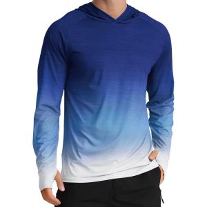imageAPTRO Mens UPF 50 Sun Protection Long Sleeve Hoodie Shirts UV Outdoor Fishing Shirts SPF Rash Guard Shirts for MenMs14 Gradient Navy