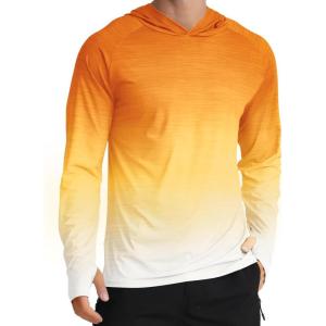 imageAPTRO Mens UPF 50 Sun Protection Long Sleeve Hoodie Shirts UV Outdoor Fishing Shirts SPF Rash Guard Shirts for MenMs16 Orange