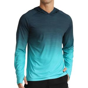 imageAPTRO Mens UPF 50 Sun Protection Long Sleeve Hoodie Shirts UV Outdoor Fishing Shirts SPF Rash Guard Shirts for MenMs17 Gradient Green