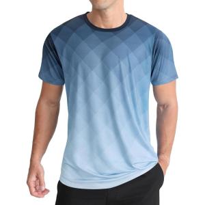 imageMens Athletic TShirt Performance Gym Shirt Quick Dry Moisture Wicking Running Workout Short Sleeve Tops08 Gradient Blue
