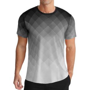imageMens Athletic TShirt Performance Gym Shirt Quick Dry Moisture Wicking Running Workout Short Sleeve TopsGradient Black