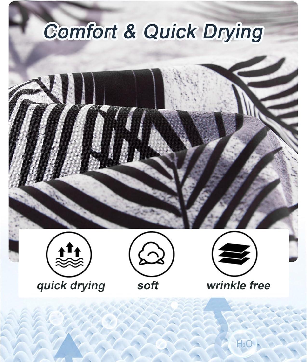 imageAPTRO Mens Hawaiian Shirt Short Sleeve Tropical Vacation Button Down Beach Floral Palm ShirtsM7 Palm Black  White