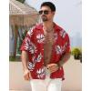 imageAPTRO Mens Hawaiian Shirt Short Sleeve Tropical Vacation Button Down Beach Floral Palm ShirtsHw024monstera Red