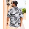 imageAPTRO Mens Hawaiian Shirt Short Sleeve Tropical Vacation Button Down Beach Floral Palm ShirtsM7 Palm Black  White