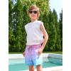 imageAPTRO Boys Swim Trunks with Compression Liner Beach Shorts Quick Dry Bathing Suits SwimwearS06gradient Pink Blue