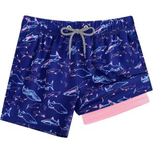 imageAPTRO Boys Swim Trunks with Compression Liner Beach Shorts Quick Dry Bathing Suits SwimwearS04navy