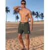 imageAPTRO Mens Swim Trunks 5 inch Board Shorts Quick Dry Bathing Suits with Mesh Lining Beach Swim Shorts with Zipper PocketsArmy Green