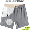 imageAPTRO Mens Swim Trunks 5 inch Board Shorts Quick Dry Bathing Suits with Mesh Lining Beach Swim Shorts with Zipper PocketsLight Gray