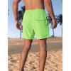 imageAPTRO Mens Swim Trunks 5 inch Board Shorts Quick Dry Bathing Suits with Mesh Lining Beach Swim Shorts with Zipper PocketsNeon Green