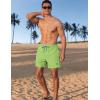 imageAPTRO Mens Swim Trunks 5 inch Board Shorts Quick Dry Bathing Suits with Mesh Lining Beach Swim Shorts with Zipper PocketsNeon Green